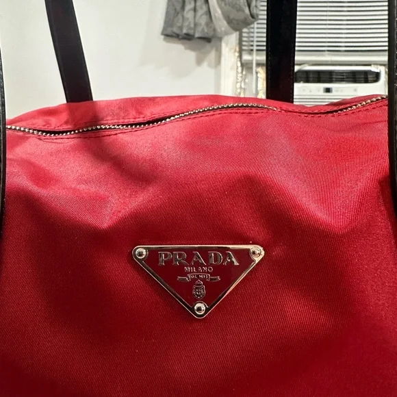 Prada Women's Red and Black Bag - Picture 16 of 16